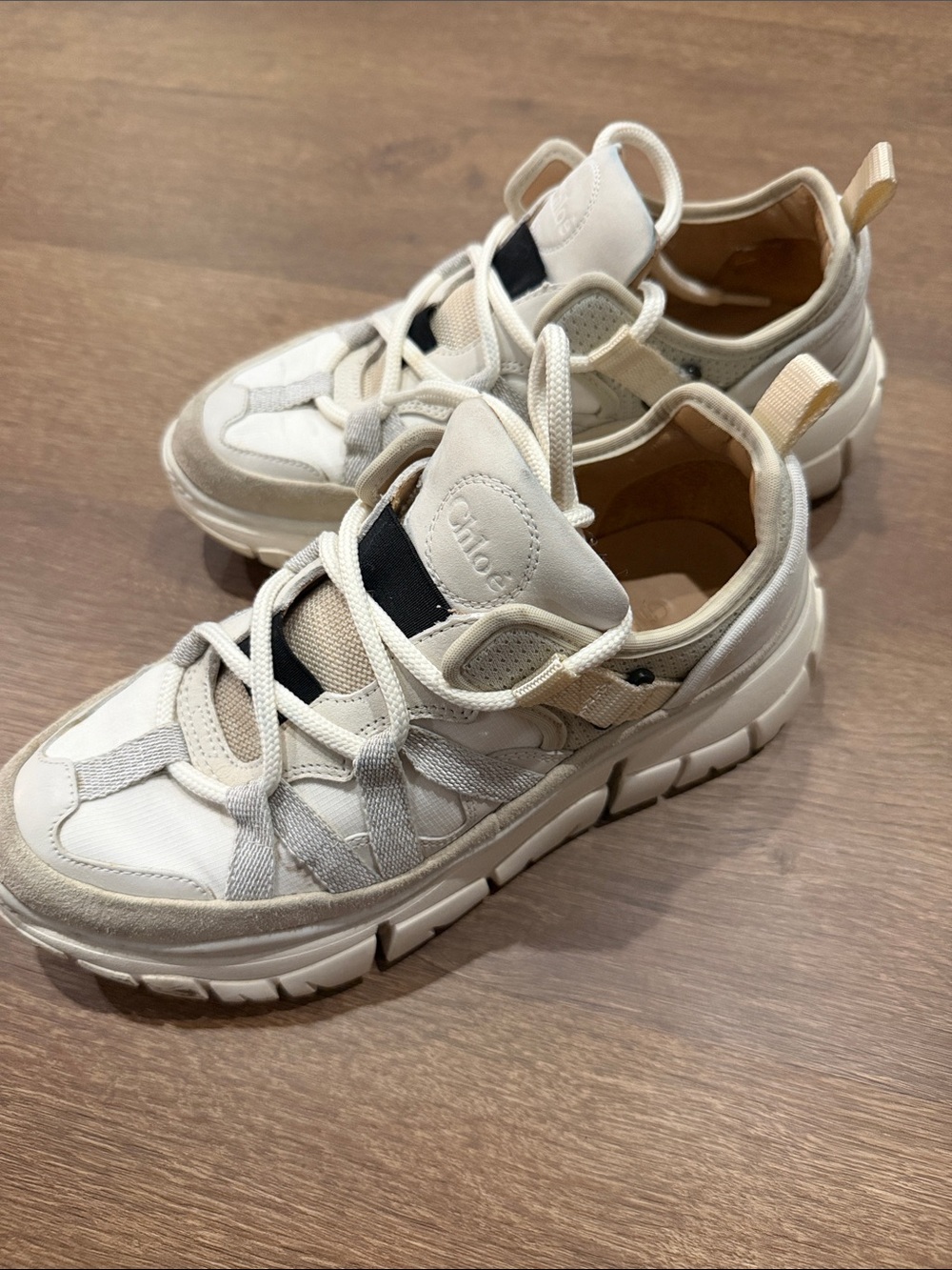 Chloé Suede Mesh Accents Sneakers